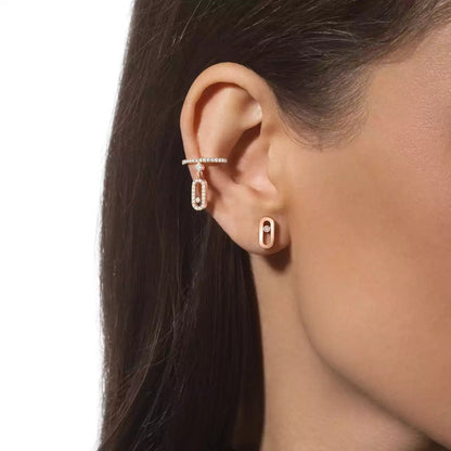 [Elowen Jewelry]Move Uno Diamond Stud Earrings