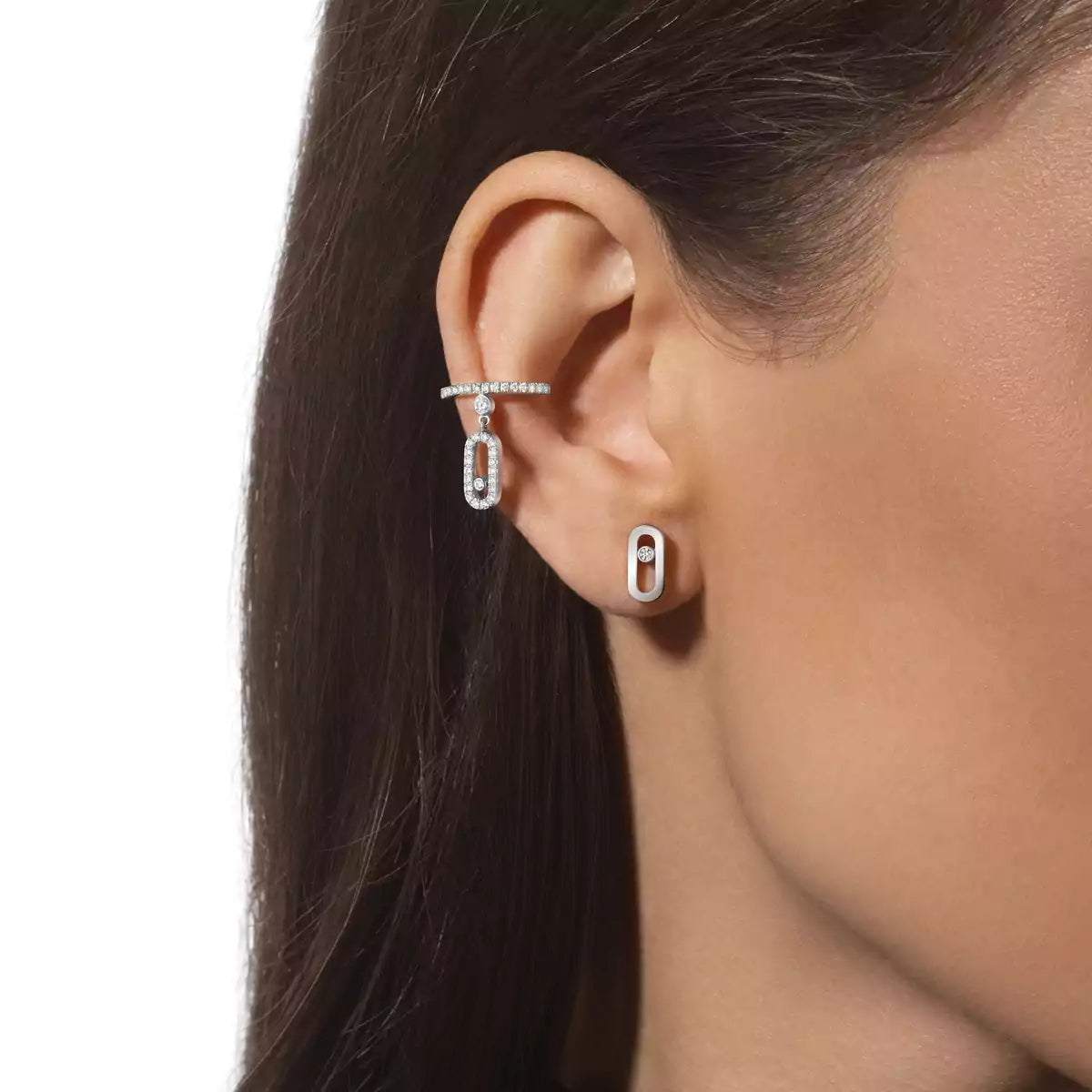 [Elowen Jewelry]Move Uno Diamond Stud Earrings