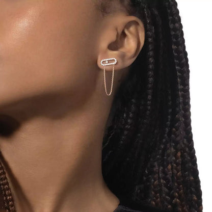 [Elowen Jewelry]Move Uno Diamond Earrings