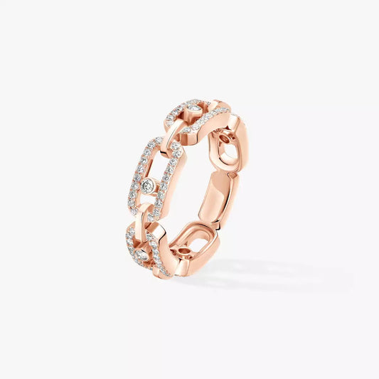 [Elowen Jewelry]Move Link Pave_-Set Diamond Ring in Gold