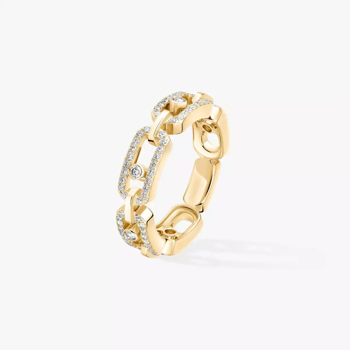 [Elowen Jewelry]Move Link Pave_-Set Diamond Ring in Gold
