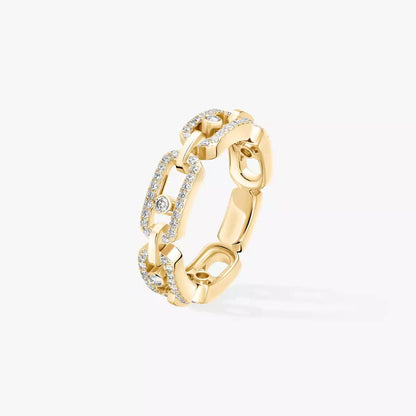 [Elowen Jewelry]Move Link Pave_-Set Diamond Ring in Gold