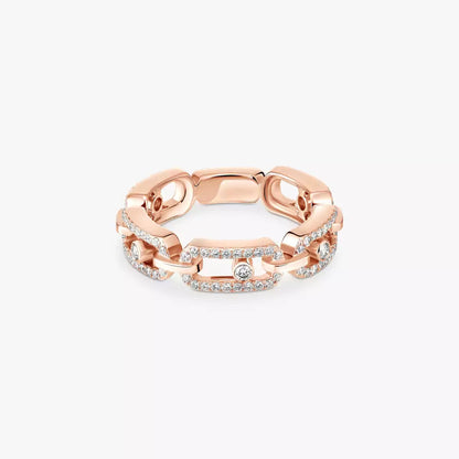 [Elowen Jewelry]Move Link Pave_-Set Diamond Ring in Gold