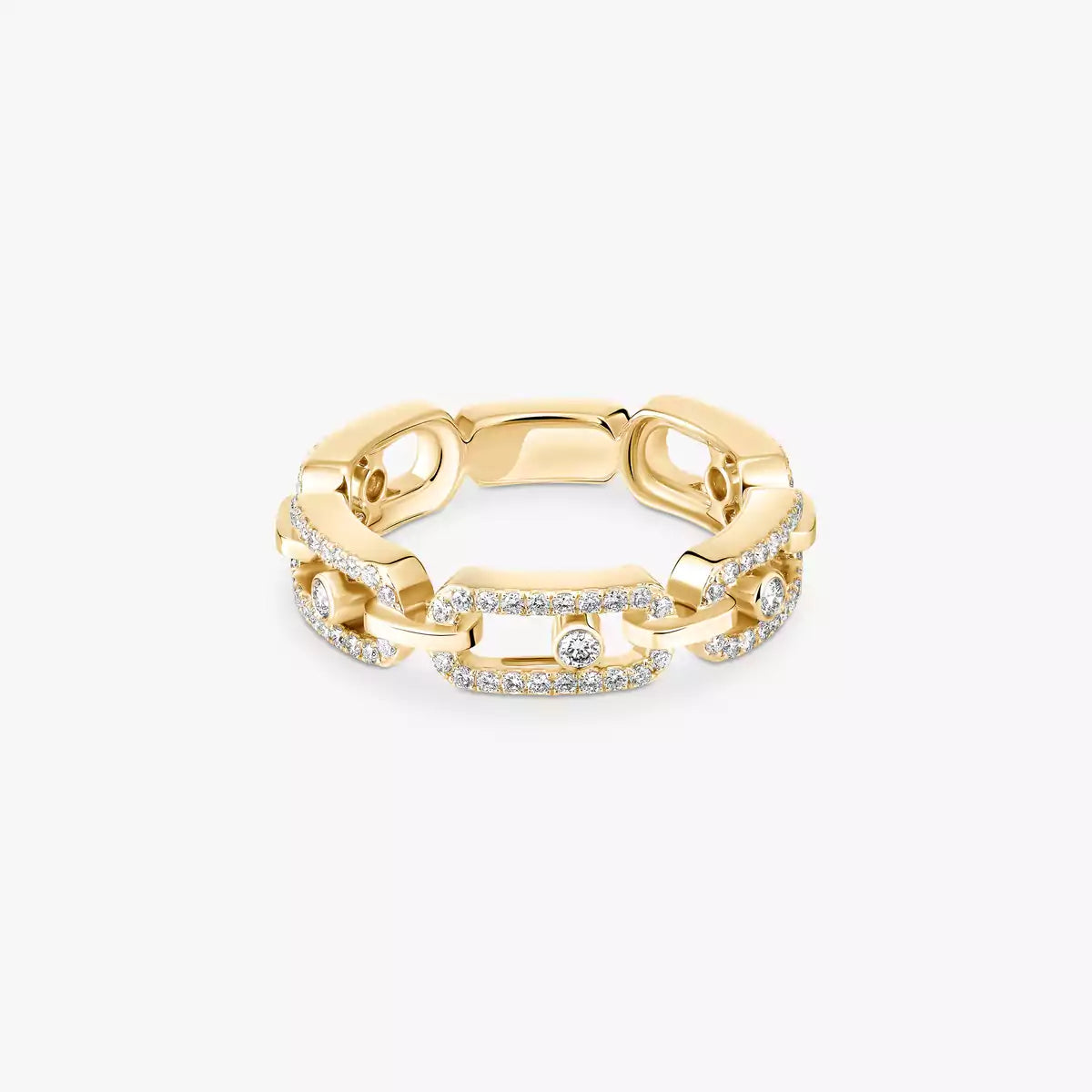 [Elowen Jewelry]Move Link Pave_-Set Diamond Ring in Gold