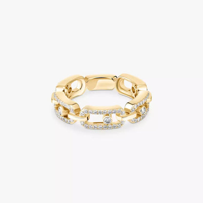 [Elowen Jewelry]Move Link Pave_-Set Diamond Ring in Gold