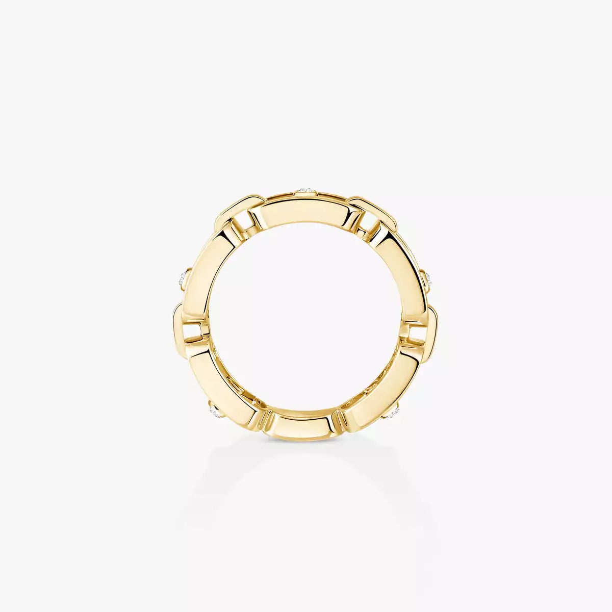 [Elowen Jewelry]Move Link Pave_-Set Diamond Ring in Gold