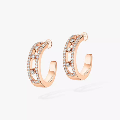 [Elowen Jewelry]Diamond Pave_ Hoop Earrings Move