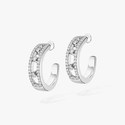 [Elowen Jewelry]Diamond Pave_ Hoop Earrings Move