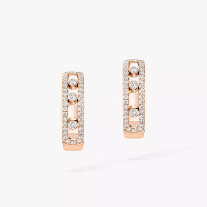 [Elowen Jewelry]Diamond Pave_ Hoop Earrings Move
