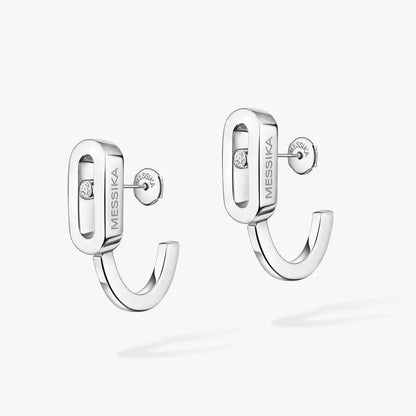 [Elowen Jewelry]Diamond Mini Hoop Earrings Move Classique