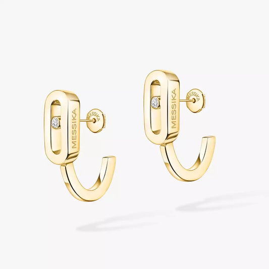 [Elowen Jewelry]Diamond Mini Hoop Earrings Move Classique