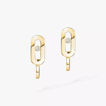 [Elowen Jewelry]Diamond Mini Hoop Earrings Move Classique