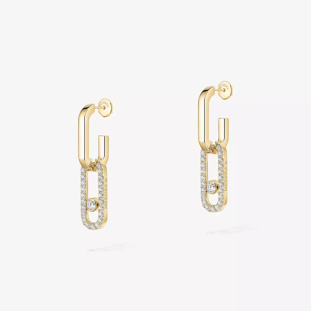 [Elowen Jewelry]Move Link Diamond Earrings