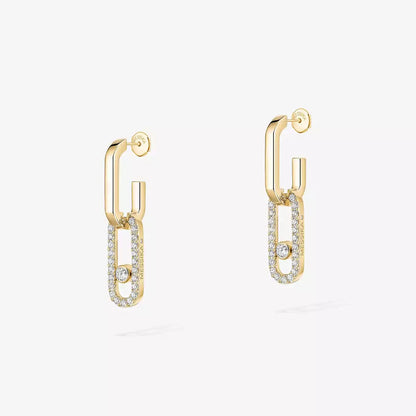 [Elowen Jewelry]Move Link Diamond Earrings