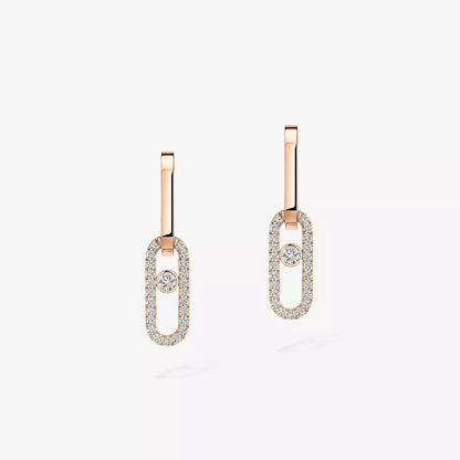 [Elowen Jewelry]Move Link Diamond Earrings
