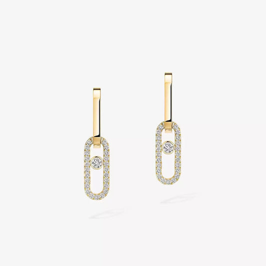 [Elowen Jewelry]Move Link Diamond Earrings