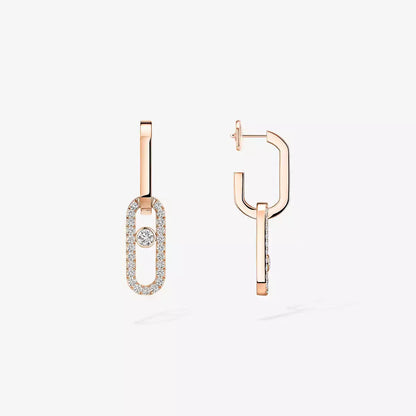 [Elowen Jewelry]Move Link Diamond Earrings