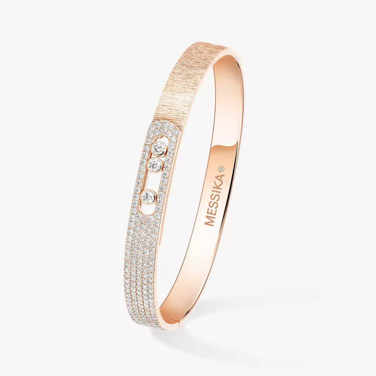 [Elowen Jewelry]Move Noa Ciselé half pavé bangle