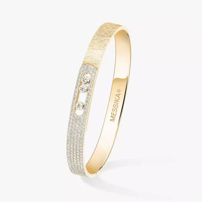 [Elowen Jewelry]Move Noa Ciselé half pavé bangle