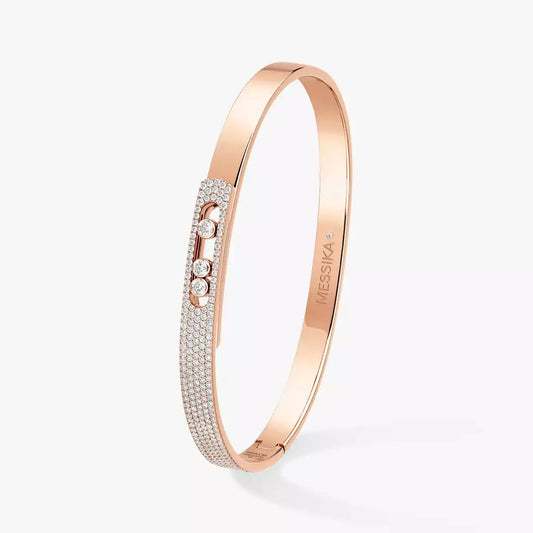 [Elowen Jewelry]Move Noa Rose Gold Pavé Diamond Bangle Bracelet