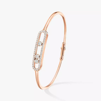 [Elowen Jewelry]Move Pavé Diamond Bangle Bracelet M