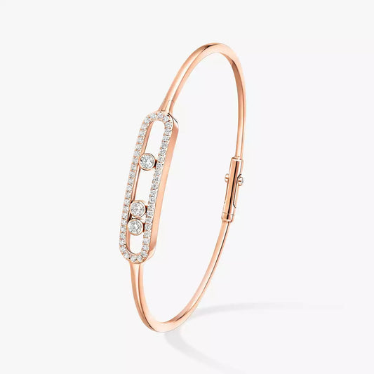 [Elowen Jewelry]Move Pavé Diamond Bangle Bracelet M
