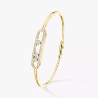 [Elowen Jewelry]Move Pavé Diamond Bangle Bracelet M