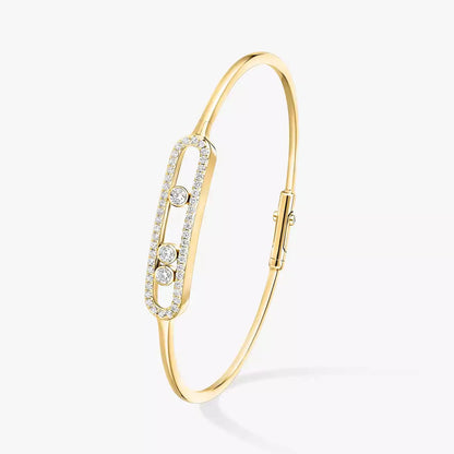 [Elowen Jewelry]Move Pavé Diamond Bangle Bracelet M
