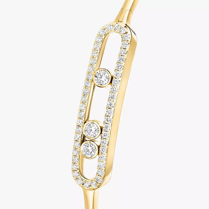 [Elowen Jewelry]Move Pavé Diamond Bangle Bracelet M