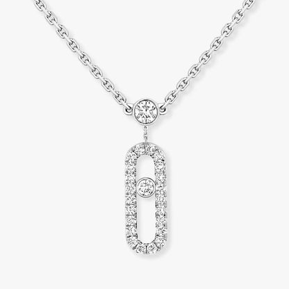 [Elowen Jewelry]2 Rows Rose Gold Diamond Pave_ Necklace Move Uno