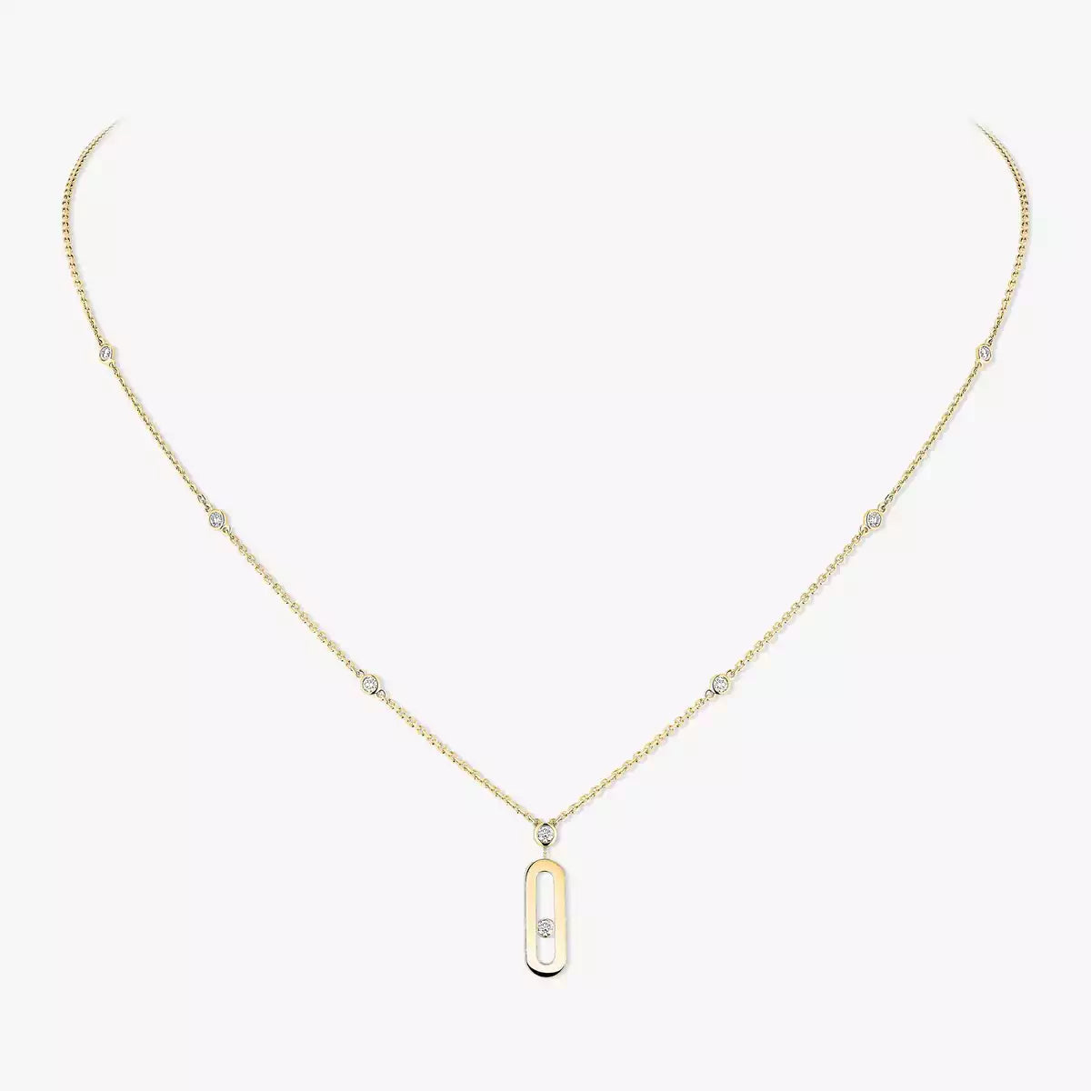 [Elowen Jewelry] Move Uno Gold Diamond Long Necklace
