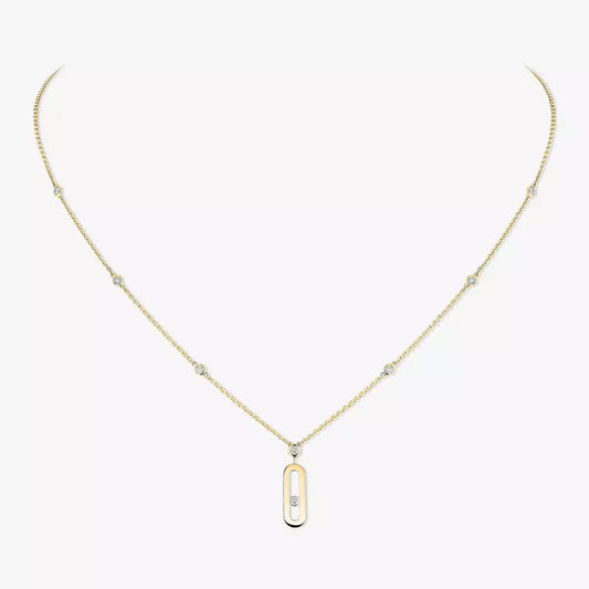 [Elowen Jewelry] Move Uno Gold Diamond Long Necklace
