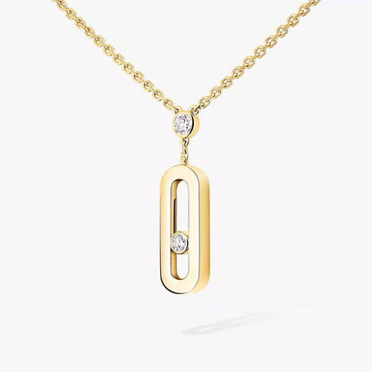 [Elowen Jewelry] Move Uno Gold Diamond Long Necklace