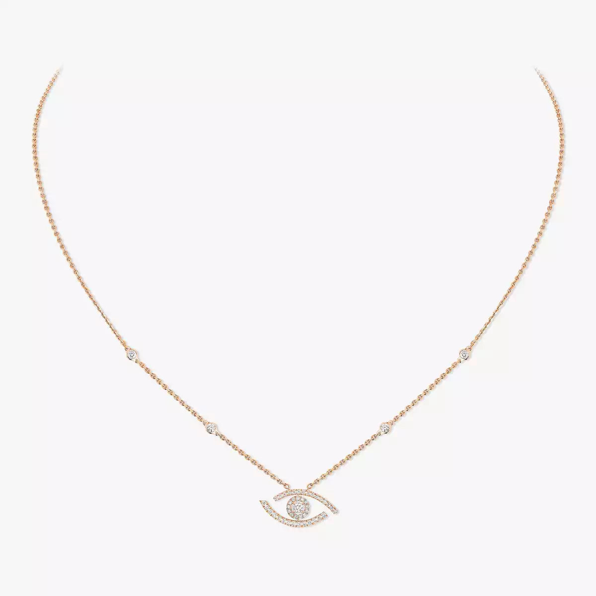 [Elowen Jewelry]Pave_ Diamond Necklace Lucky Eye