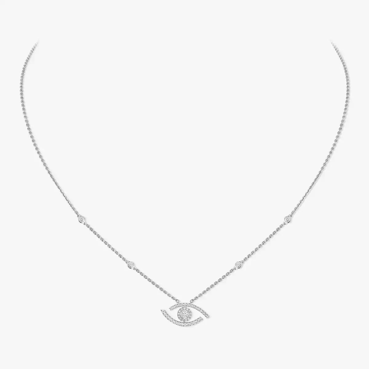 [Elowen Jewelry]Pave_ Diamond Necklace Lucky Eye