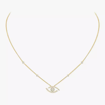 [Elowen Jewelry]Pave_ Diamond Necklace Lucky Eye
