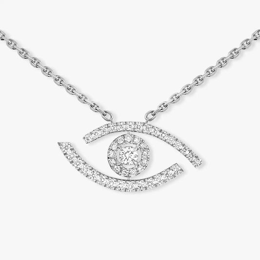 [Elowen Jewelry]Pave_ Diamond Necklace Lucky Eye