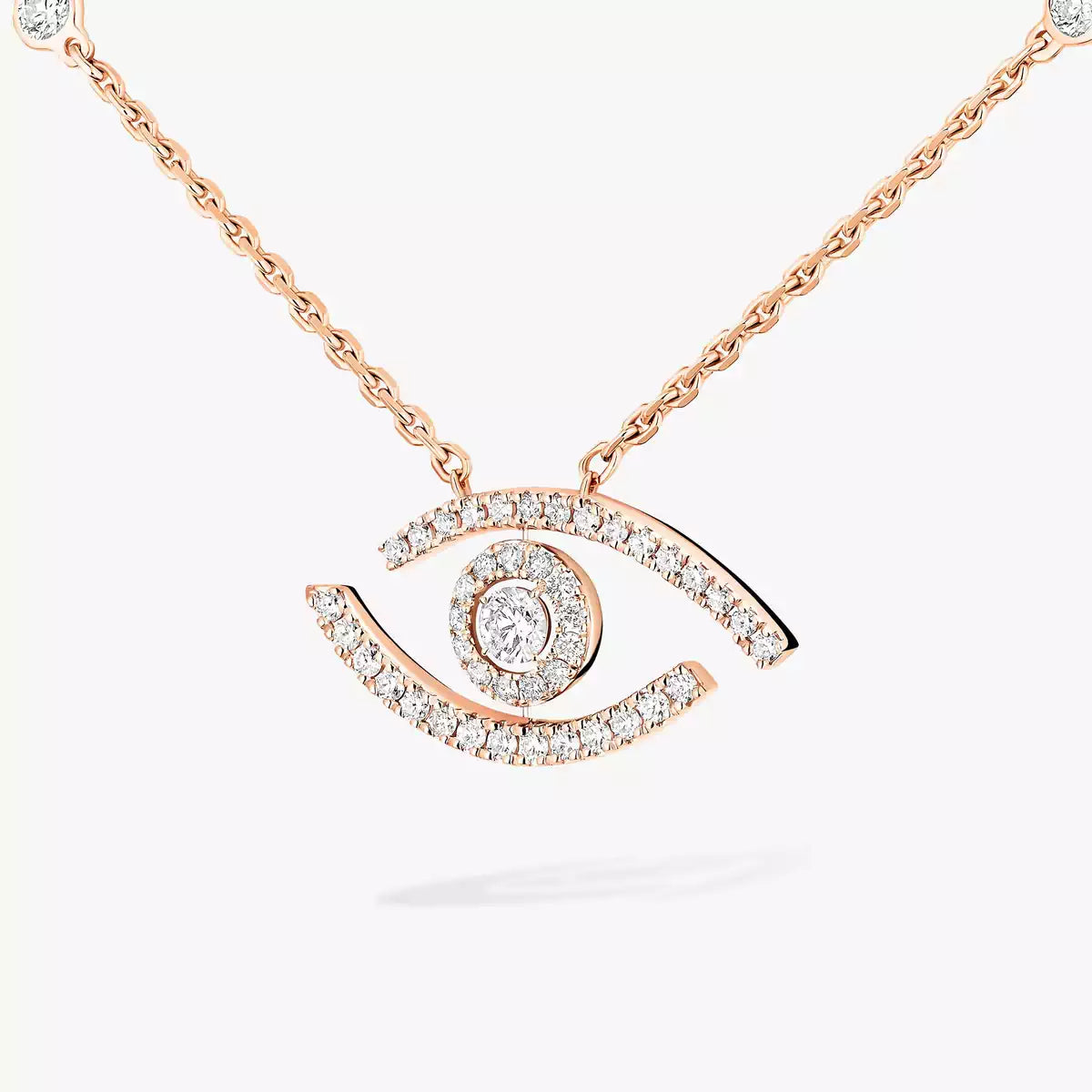 [Elowen Jewelry]Pave_ Diamond Necklace Lucky Eye
