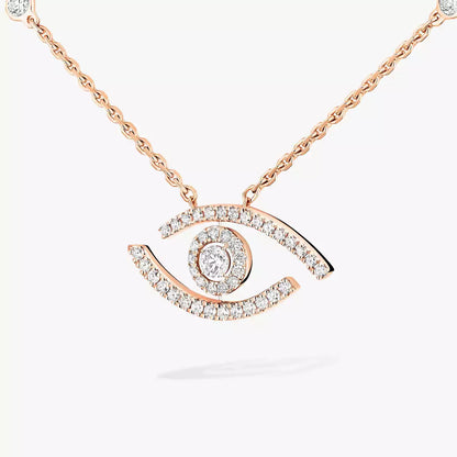 [Elowen Jewelry]Pave_ Diamond Necklace Lucky Eye