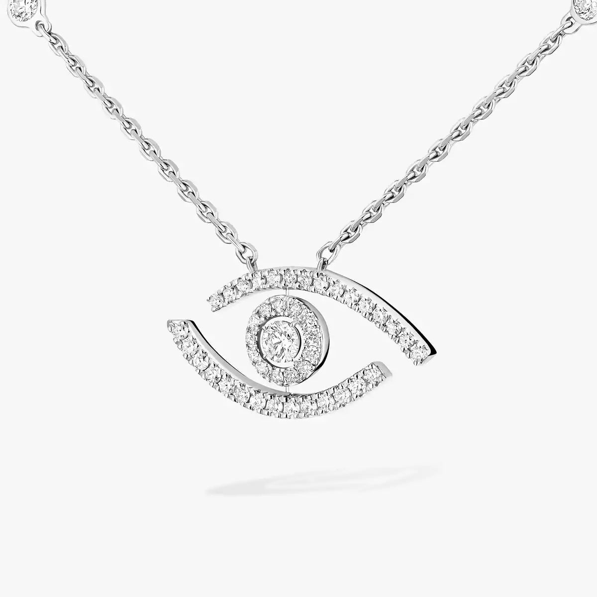 [Elowen Jewelry]Pave_ Diamond Necklace Lucky Eye