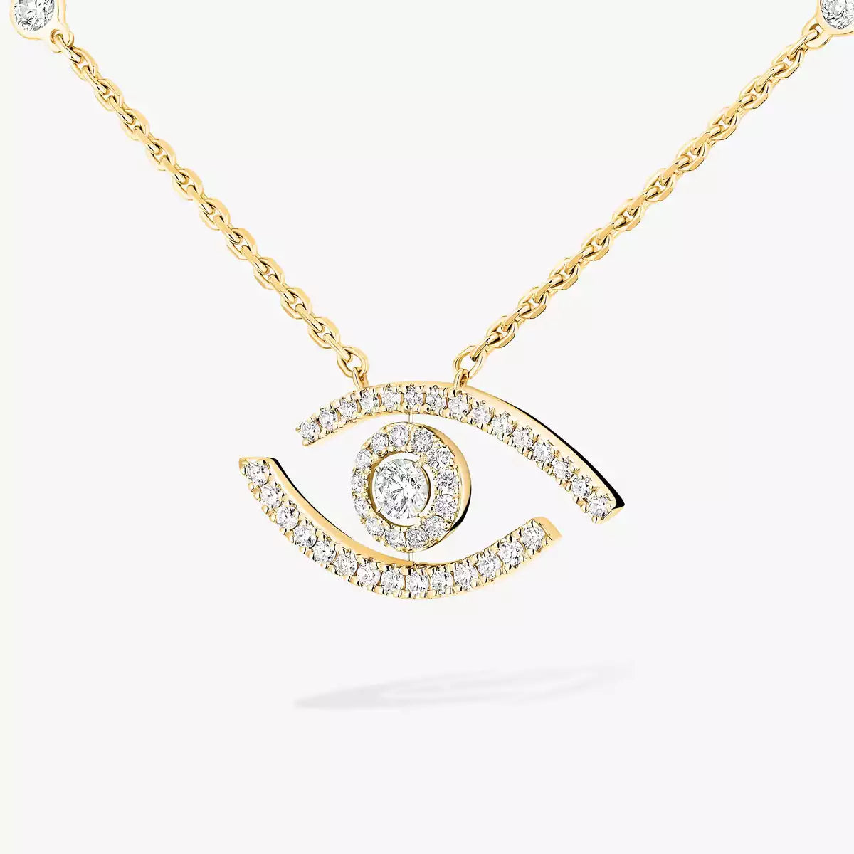 [Elowen Jewelry]Pave_ Diamond Necklace Lucky Eye