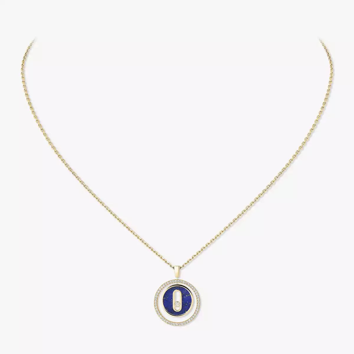 [Elowen Jewelry]Lucky Move Diamond Necklace in Rose Gold and White Mother-of-Pearl