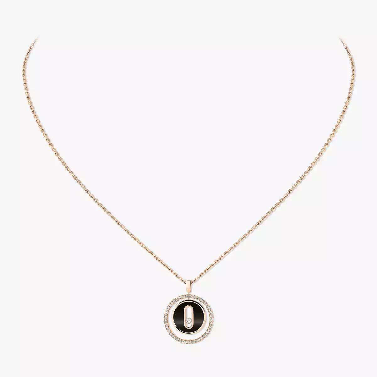 [Elowen Jewelry]Lucky Move Diamond Necklace in Rose Gold and White Mother-of-Pearl