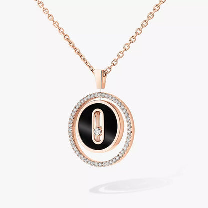 [Elowen Jewelry]Lucky Move Diamond Necklace in Rose Gold and White Mother-of-Pearl