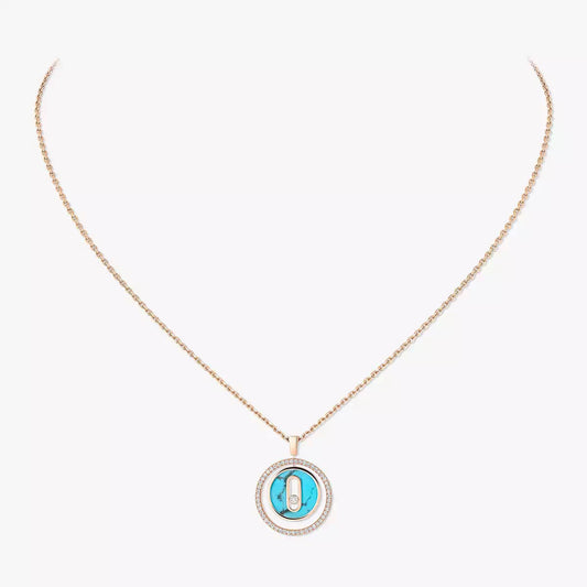 [Elowen Jewelry]Lucky Move Diamond Necklace in Rose Gold and White Mother-of-Pearl