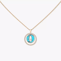 [Elowen Jewelry]Lucky Move Diamond Necklace in Rose Gold and White Mother-of-Pearl