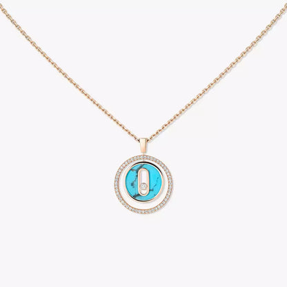 [Elowen Jewelry]Lucky Move Diamond Necklace in Rose Gold and White Mother-of-Pearl