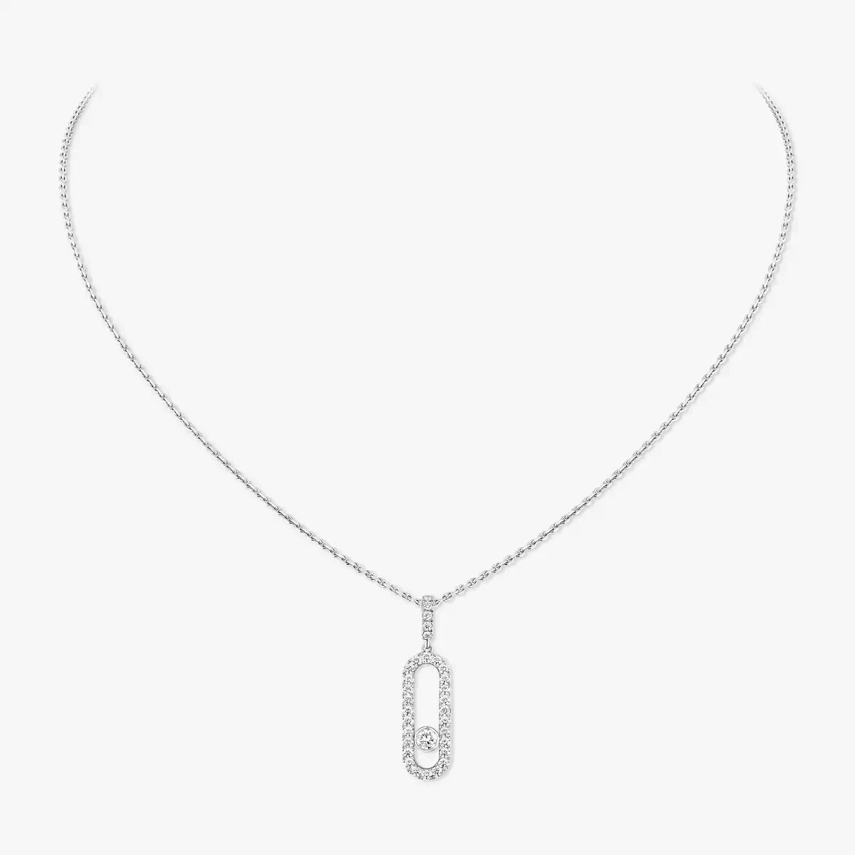 [Elowen Jewelry]Move Uno Diamond Necklace in Rose Gold