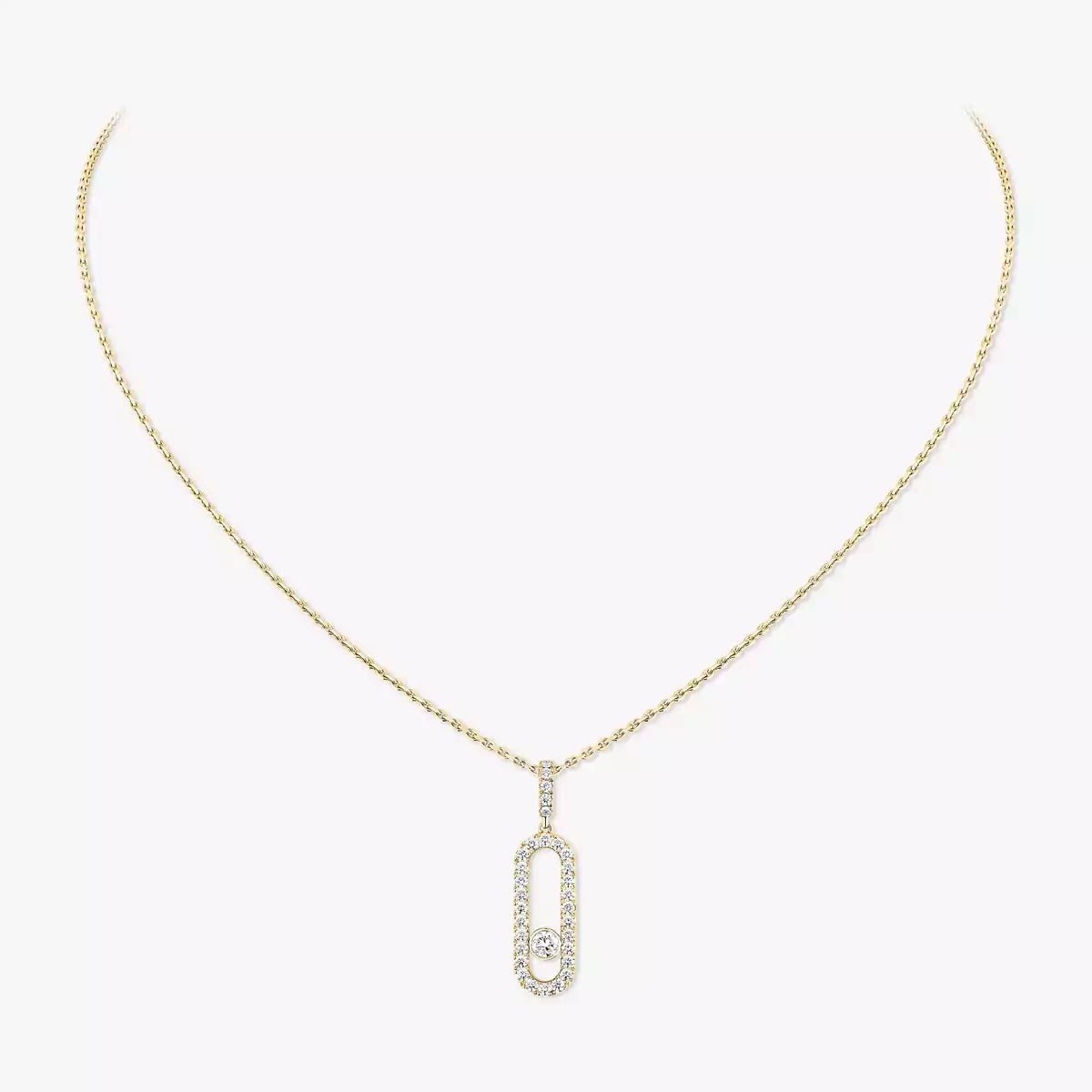 [Elowen Jewelry]Move Uno Diamond Necklace in Rose Gold