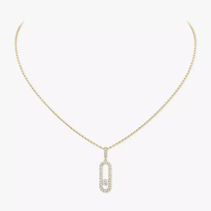 [Elowen Jewelry]Move Uno Diamond Necklace in Rose Gold